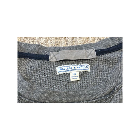 Wallace and Barnes Shirt Mens Heathered Gray Waffle Knit  Thermal Pullover Sz LG - Picture 7 of 8
